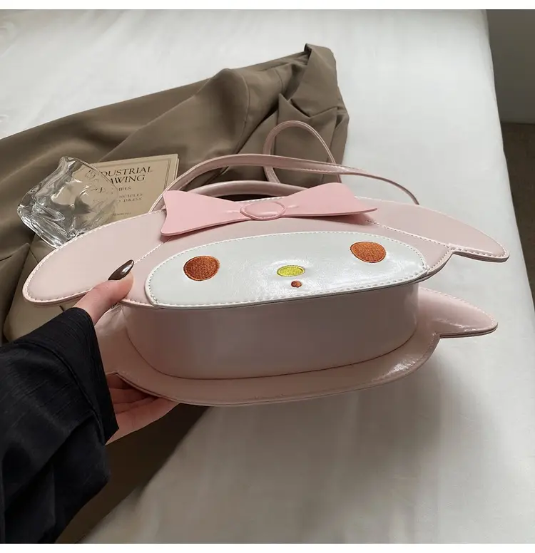 Cute Cartoon Bow Shoulder Bag Women Pink White — feature 28