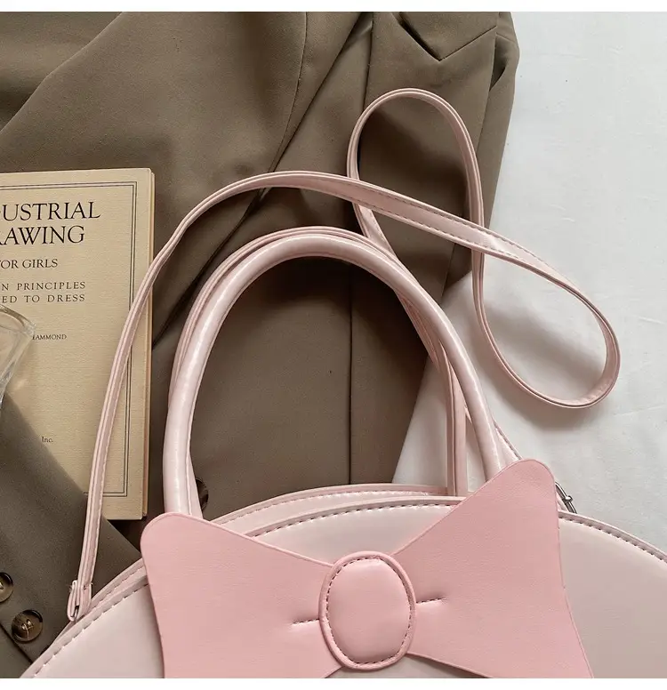 Cute Cartoon Bow Shoulder Bag Women Pink White — feature 30
