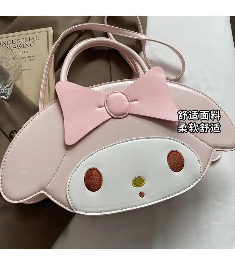 Cute Cartoon Bow Shoulder Bag Women Pink White — feature 4
