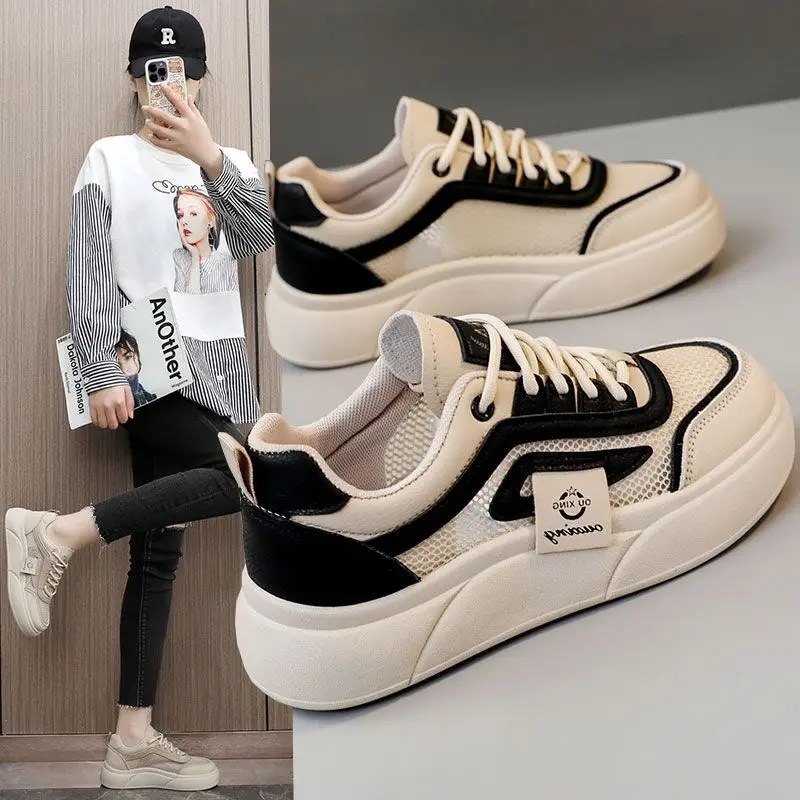 Women White Mesh Casual Sneakers with Soft Sole - Image 7
