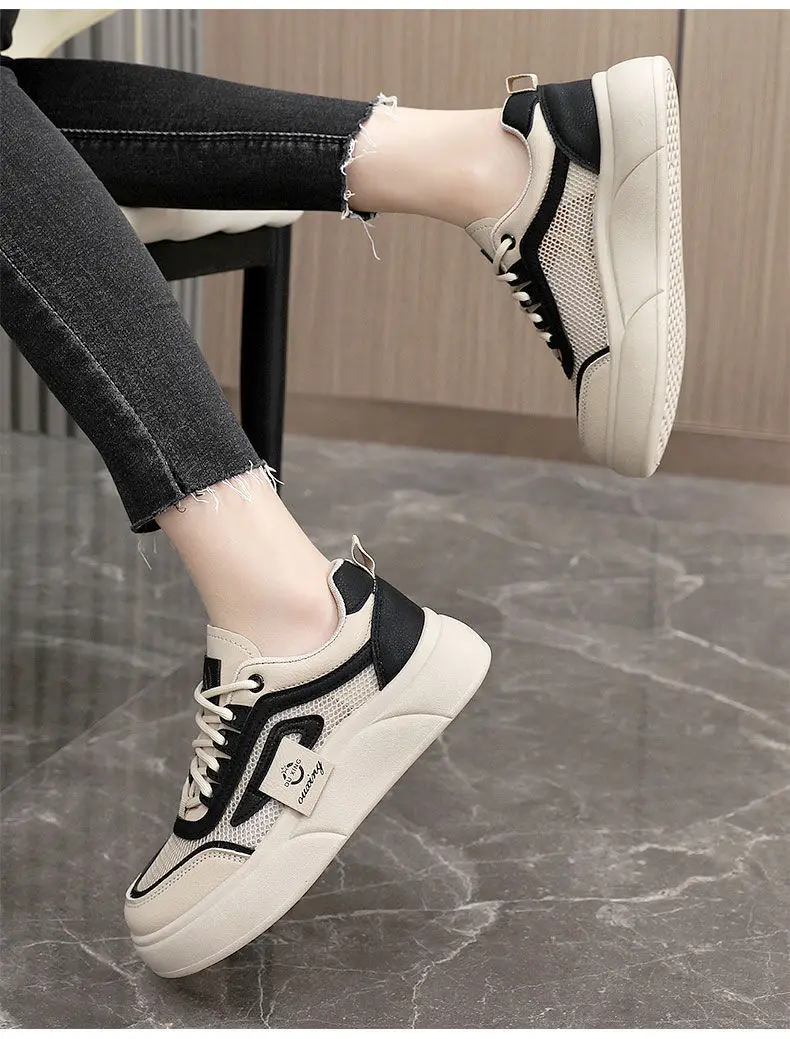 Women White Mesh Casual Sneakers with Soft Sole — feature 16