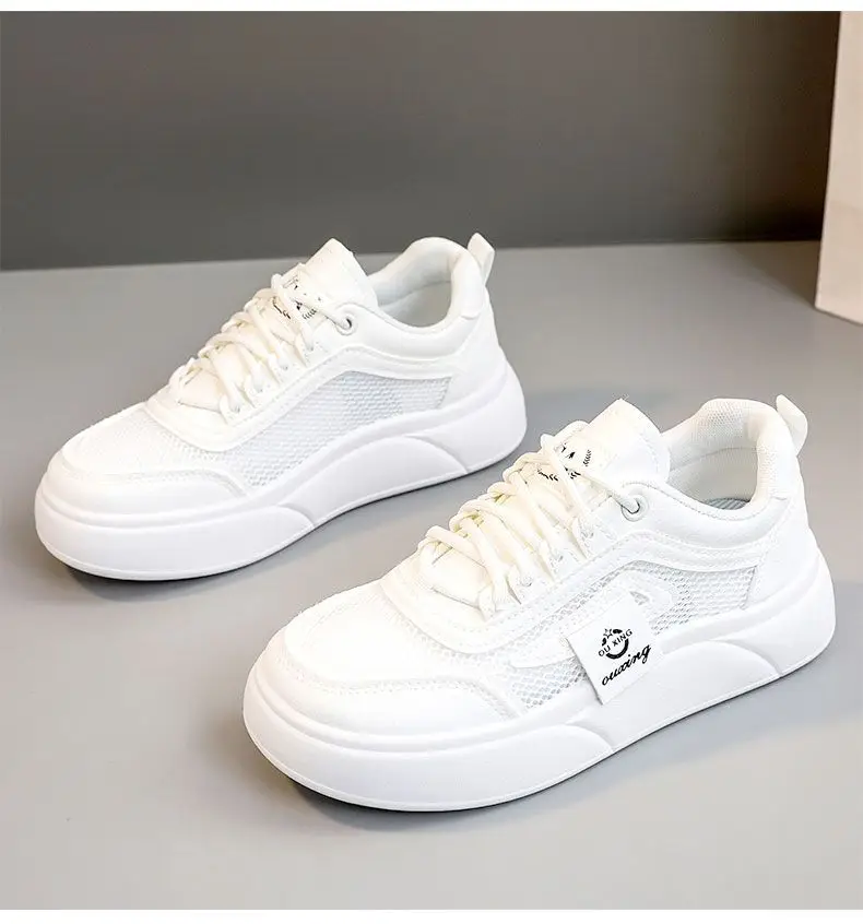 Women White Mesh Casual Sneakers with Soft Sole — feature 17