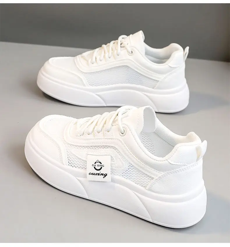 Women White Mesh Casual Sneakers with Soft Sole — feature 18
