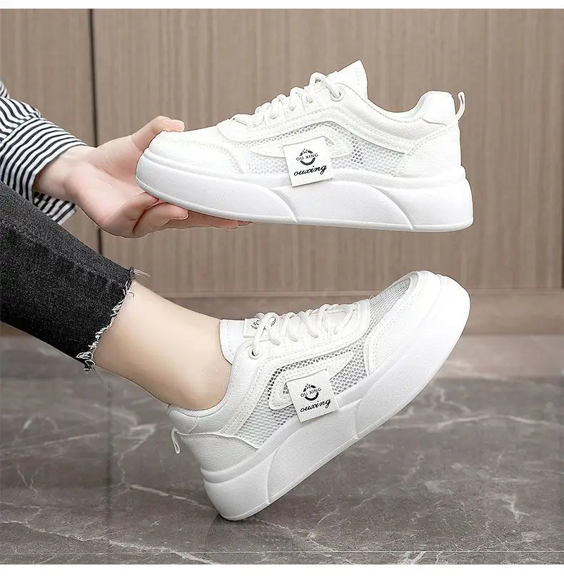 Women White Mesh Casual Sneakers with Soft Sole — feature 20
