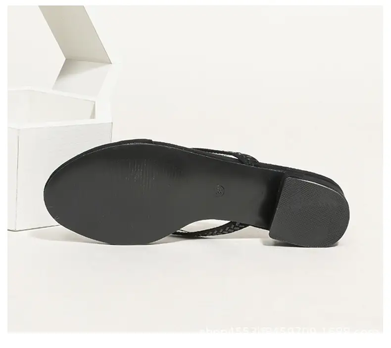 Cross-Border Hot-Selling Summer New Flip-Flops for Outer Wear, Fashionable and Versatile Solid Color Sandals, High-End and Exquisite Beach Shoes — feature 3