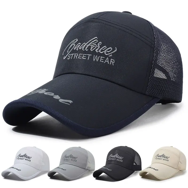 Spring Summer Mesh Sun Hat with Letter Embroidery - Image 5