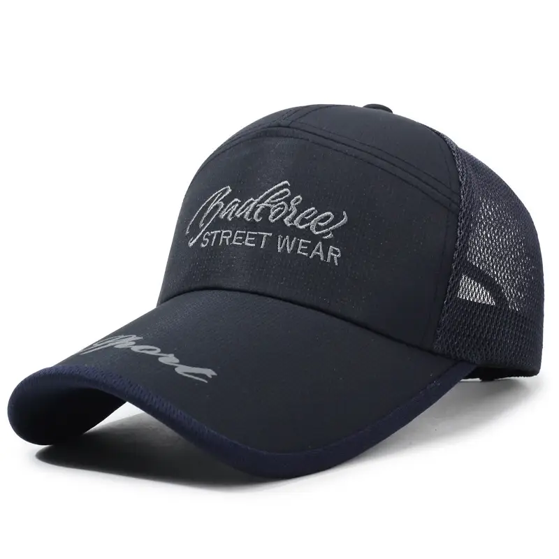 Spring Summer Mesh Sun Hat with Letter Embroidery - Image 4