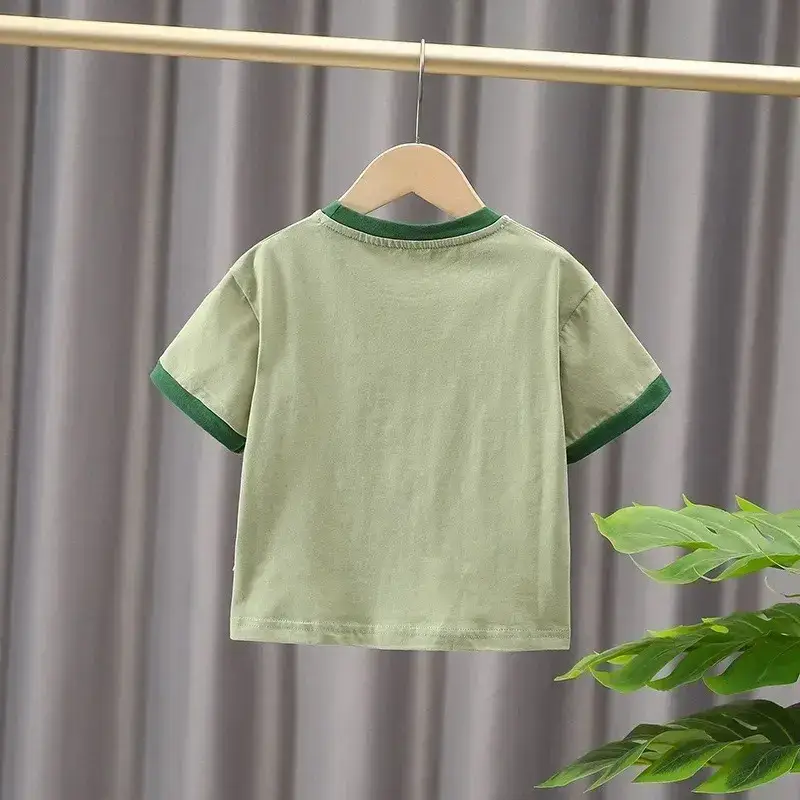 Qijq Boys T-Shirt White Green Short Sleeve 2024 - Image 8