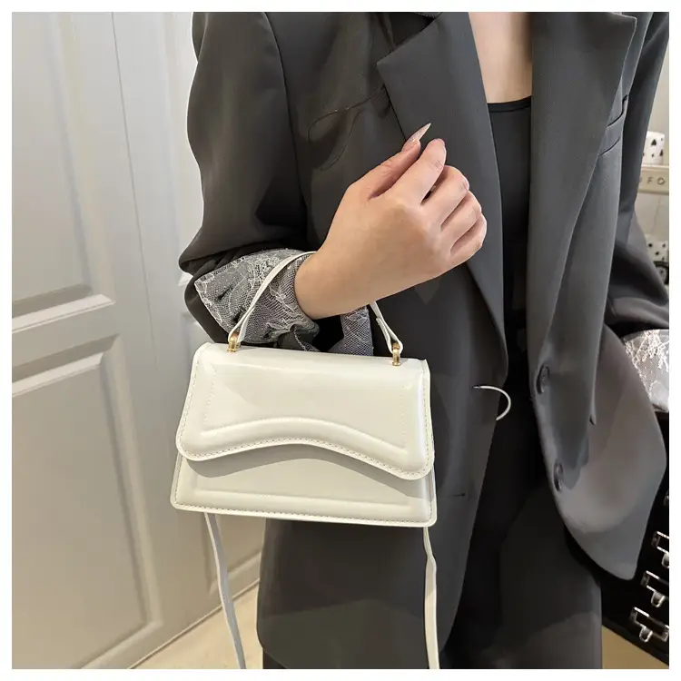 White Textured Square Shoulder Bag for Women — feature 14