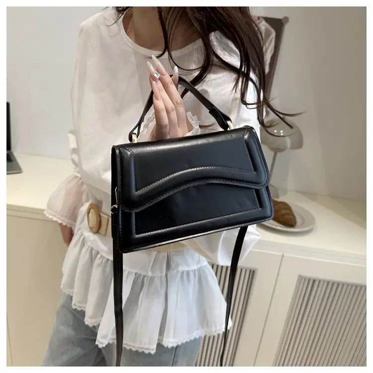 White Textured Square Shoulder Bag for Women — feature 21