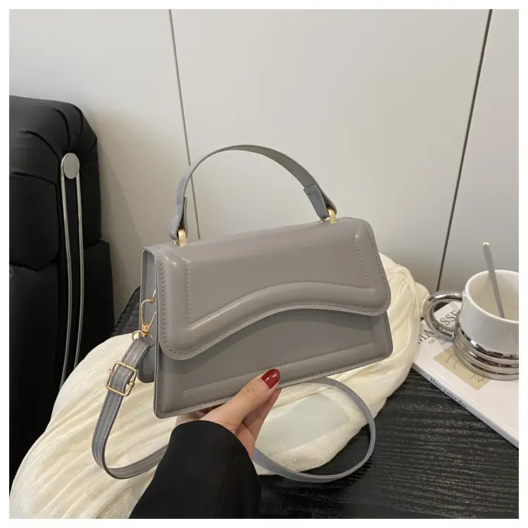 White Textured Square Shoulder Bag for Women — feature 23