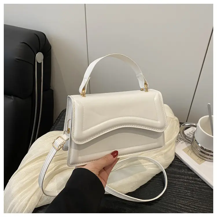 White Textured Square Shoulder Bag for Women — feature 27