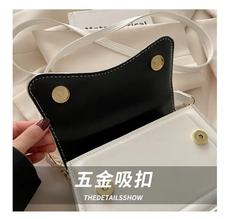 White Textured Square Shoulder Bag for Women — feature 5