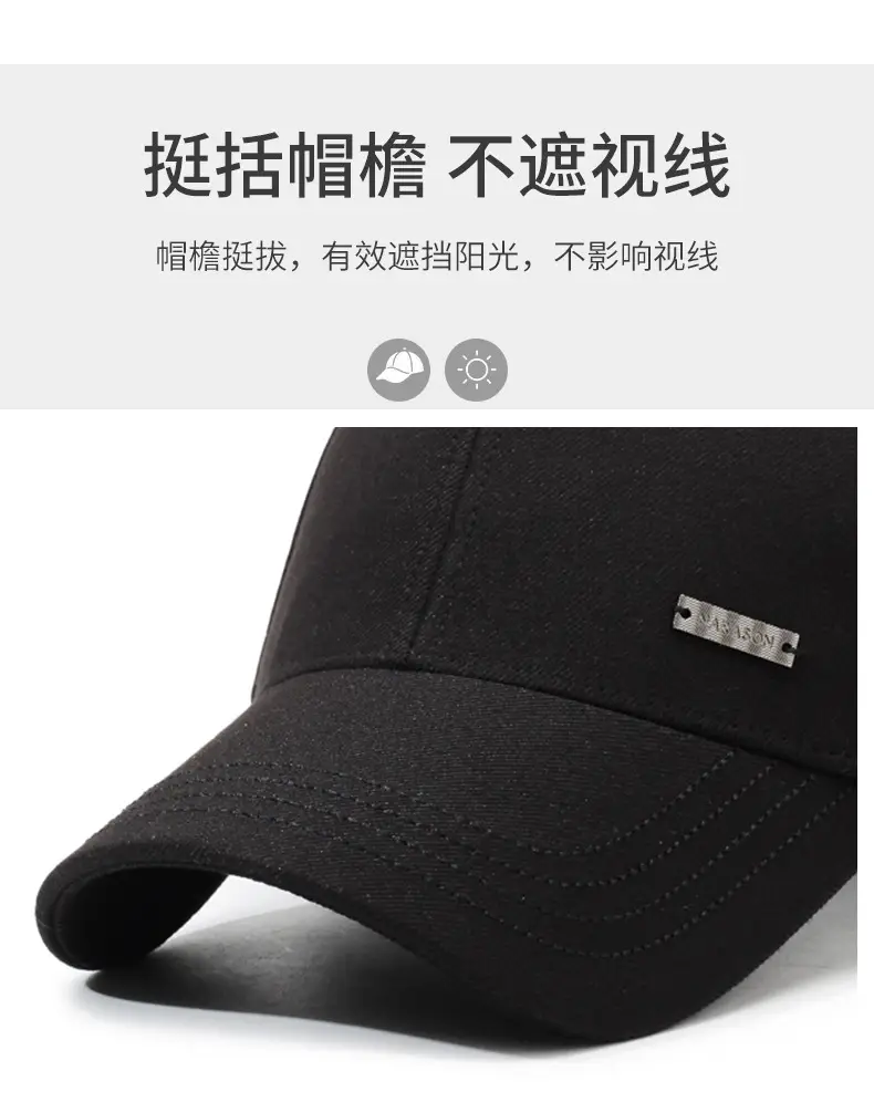 Men's Black Knitted Baseball Cap Korean Style — feature 2
