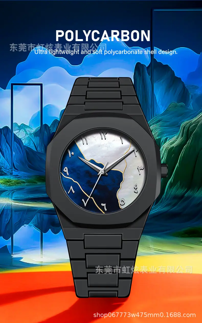Dopamine Style Men's Black Quartz Watch — feature 1