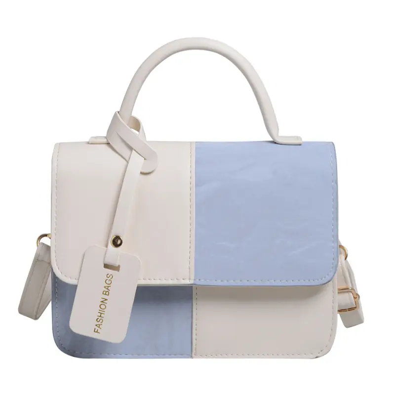 Women's Pink White Square Shoulder Crossbody Bag - Image 10