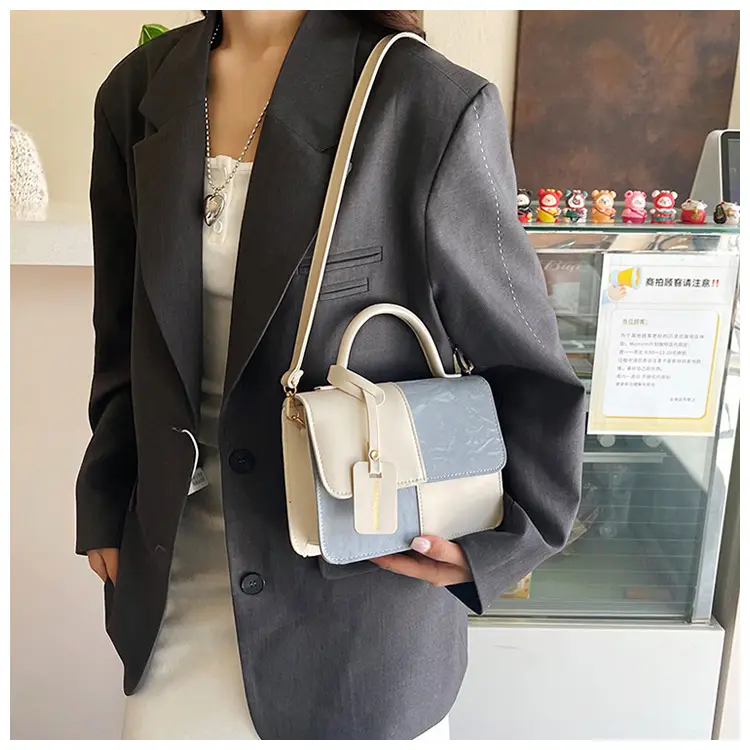 Women's Pink White Square Shoulder Crossbody Bag — feature 11