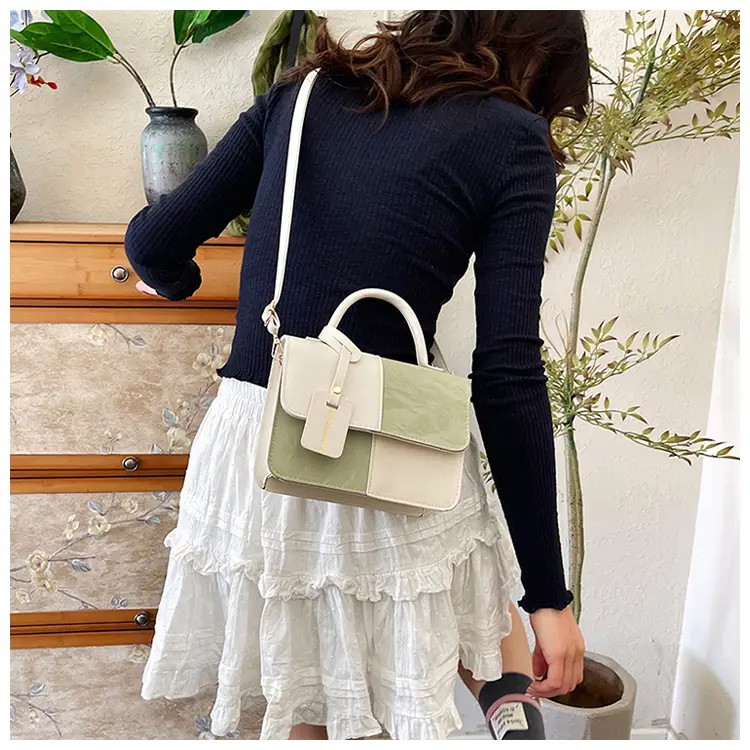 Women's Pink White Square Shoulder Crossbody Bag — feature 14