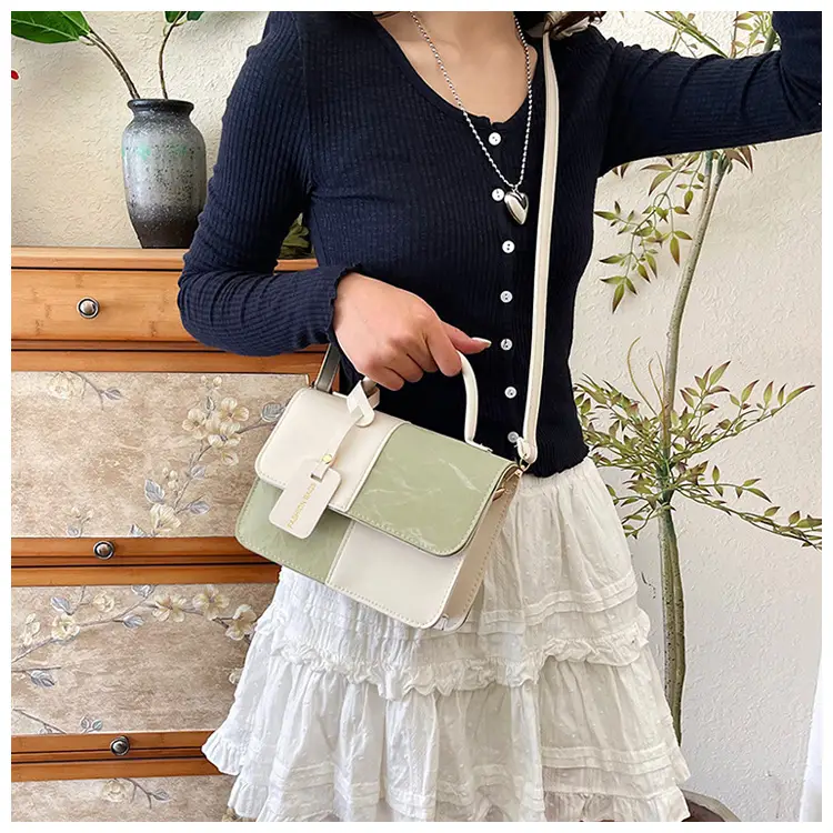 Women's Pink White Square Shoulder Crossbody Bag — feature 27
