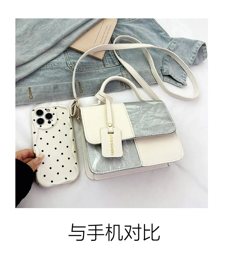 Women's Pink White Square Shoulder Crossbody Bag — feature 4