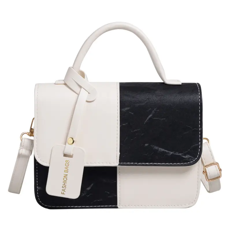 Women's Pink White Square Shoulder Crossbody Bag - Image 4