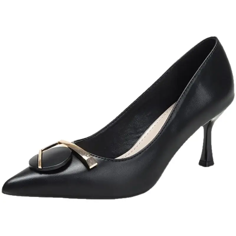 French-Style High Heels for Women 2026 Spring and Autumn New Pointed Toe Shallow Mouth Stiletto Heels Elegant Commuting Comfortable Mid-Heel Single Shoes for Women - Image 5