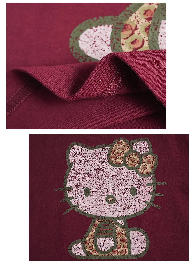 Hello Kitty Boys T-Shirt Maroon 2025 Cotton Loose Fit — feature 10