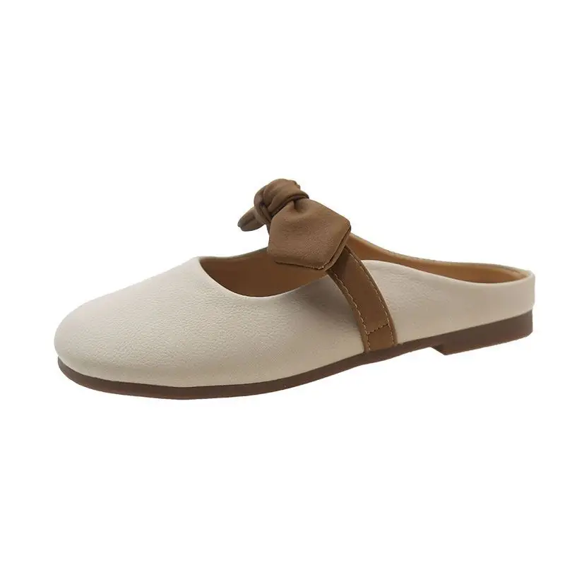 Women's Brown Bow Slip-on Sandals Spring Summer - Image 7