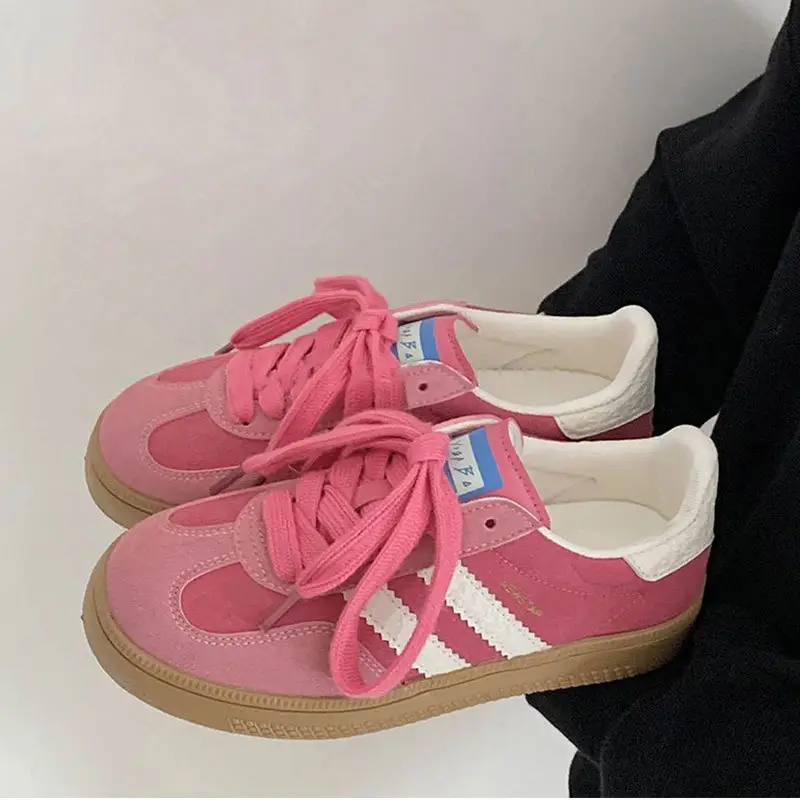 Retro German Training Shoes Women White Lace-Up 2025