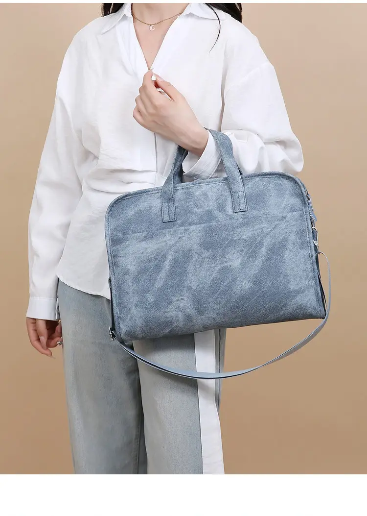 14inch Computer Shoulder Bag Blue Satchel Large Capacity — feature 24