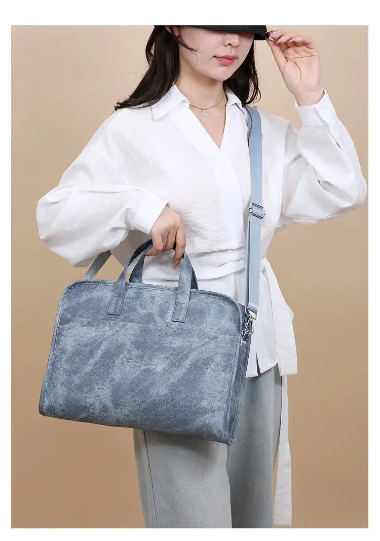 14inch Computer Shoulder Bag Blue Satchel Large Capacity — feature 26