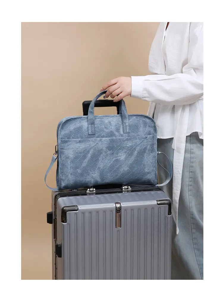 14inch Computer Shoulder Bag Blue Satchel Large Capacity — feature 27