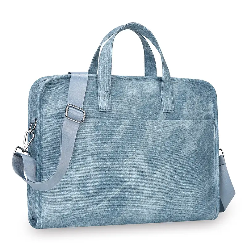 14inch Computer Shoulder Bag Blue Satchel Large Capacity - Image 3