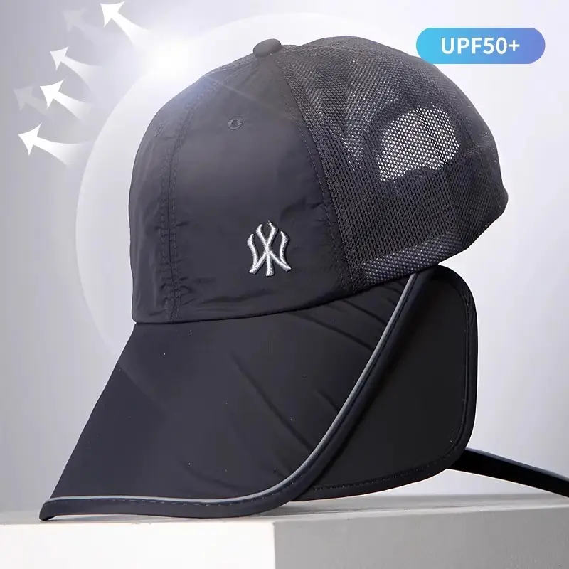 Lightweight UV50+ Baseball Cap for Men Women Black - Image 2