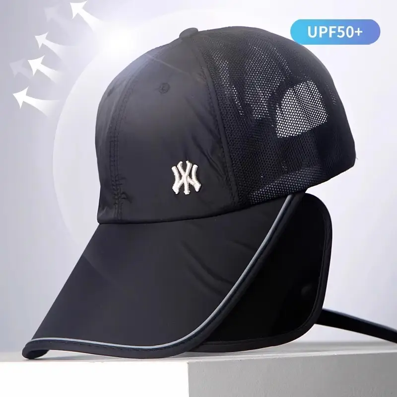 Lightweight UV50+ Baseball Cap for Men Women Black - Image 6