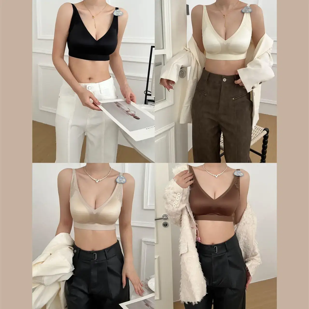 Wire-Free Lace Bra Back Support Large Size - Image 8