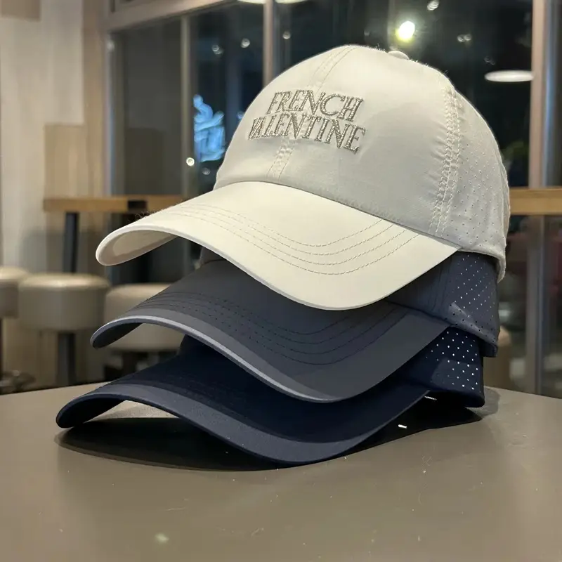 Men French Valentine Mesh Baseball Cap Blue