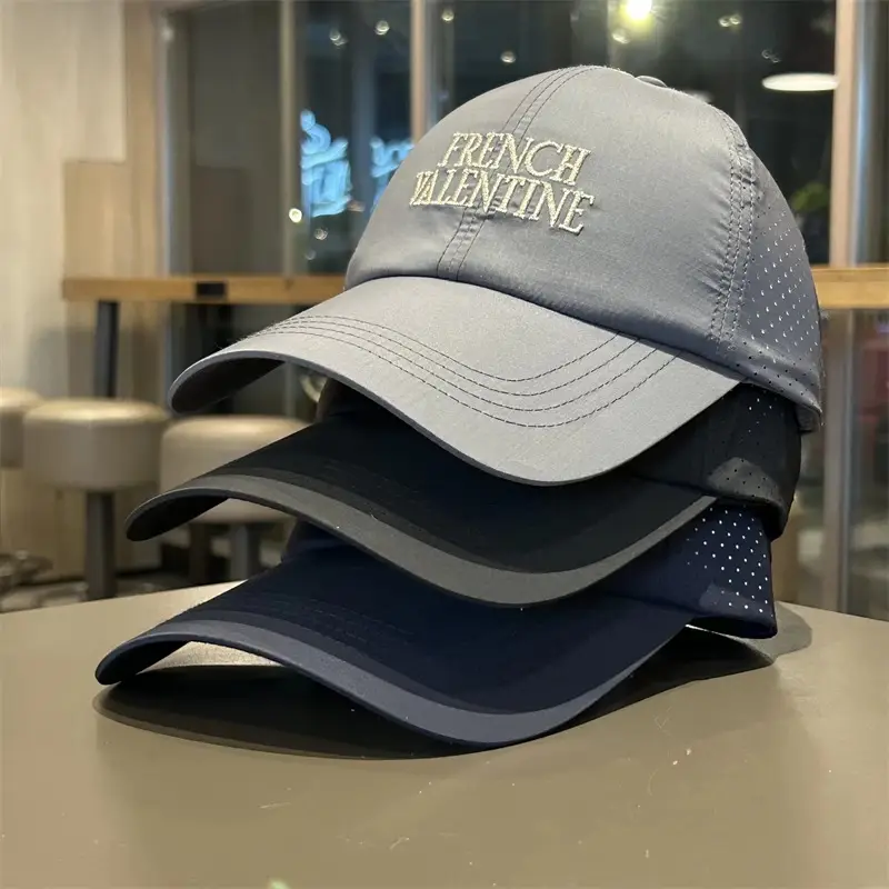 Men French Valentine Mesh Baseball Cap Blue