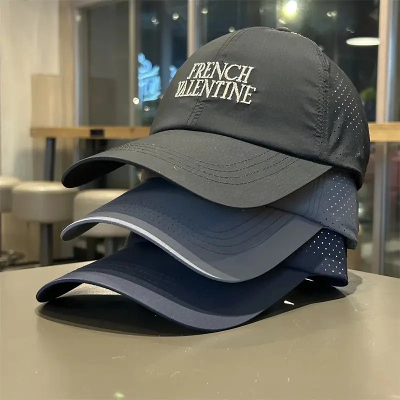 Men French Valentine Mesh Baseball Cap Blue