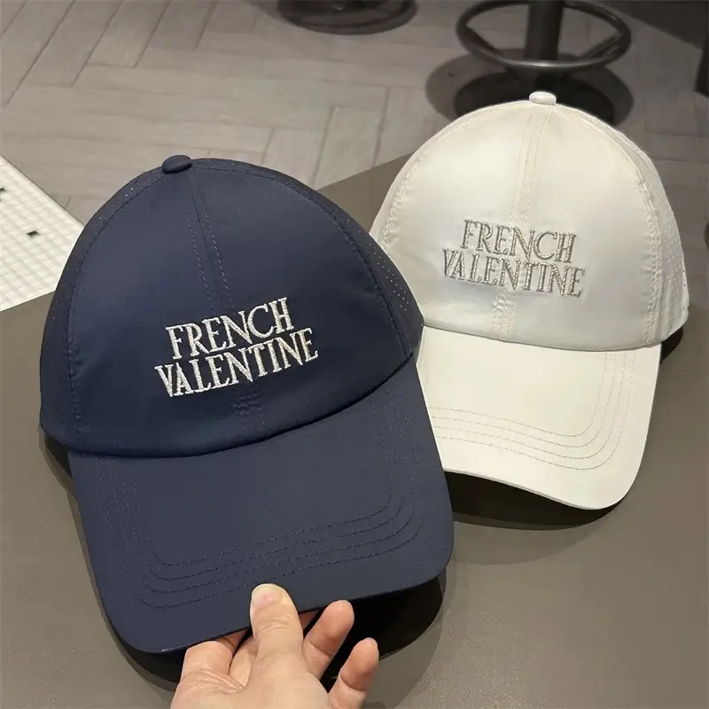 Men French Valentine Mesh Baseball Cap Blue