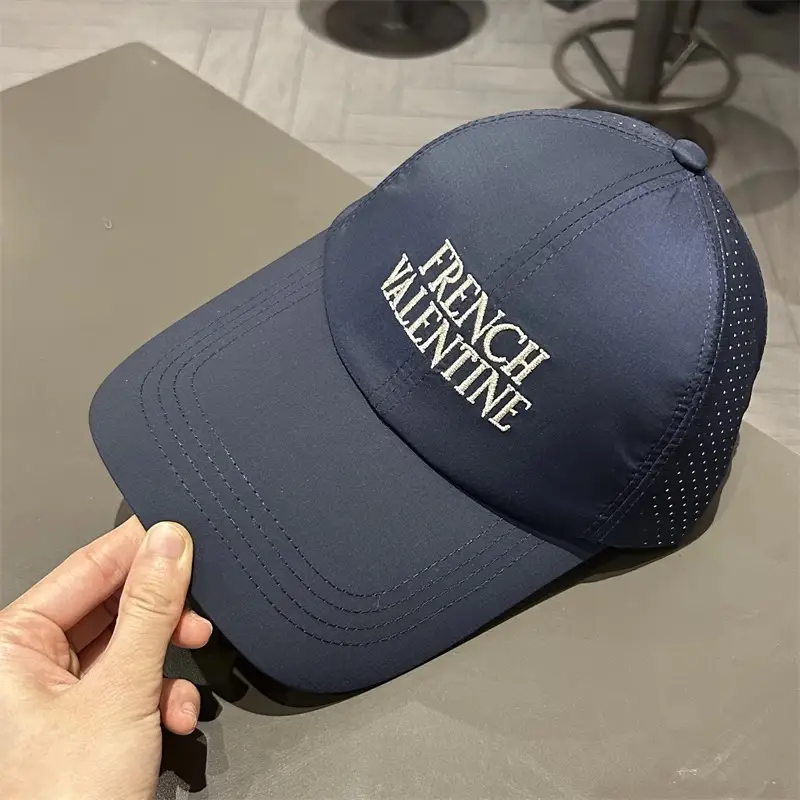 Men French Valentine Mesh Baseball Cap Blue