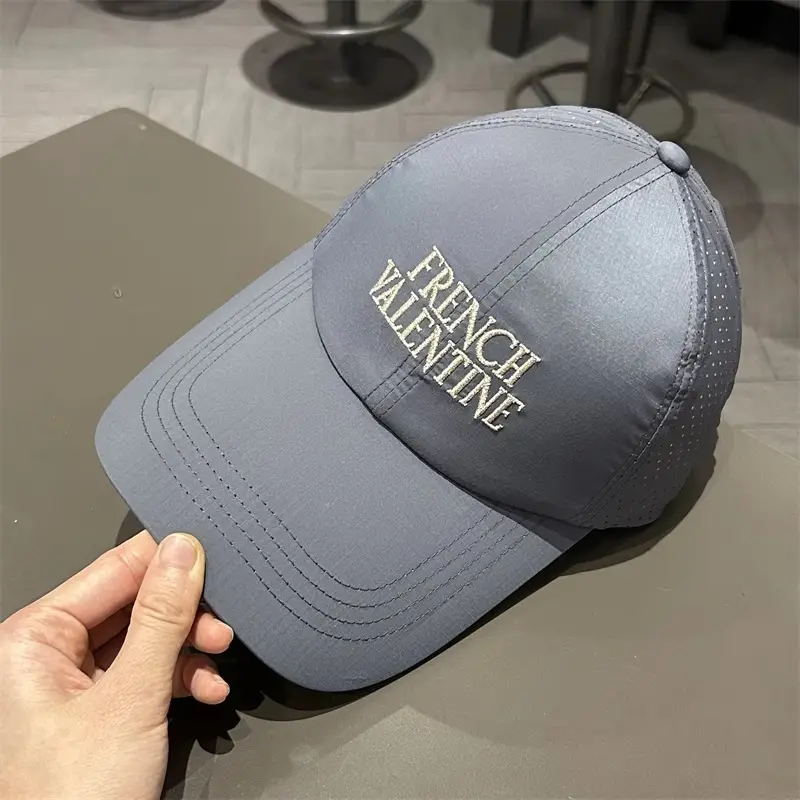 Men French Valentine Mesh Baseball Cap Blue