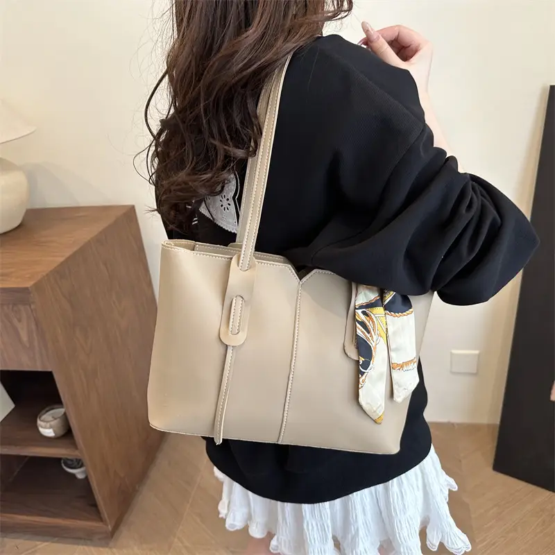 Women Korean Style Large Tote Bag Black 2025