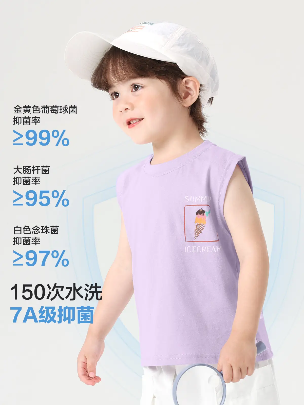 Right European Boys Ice Cream Vest Light Purple
