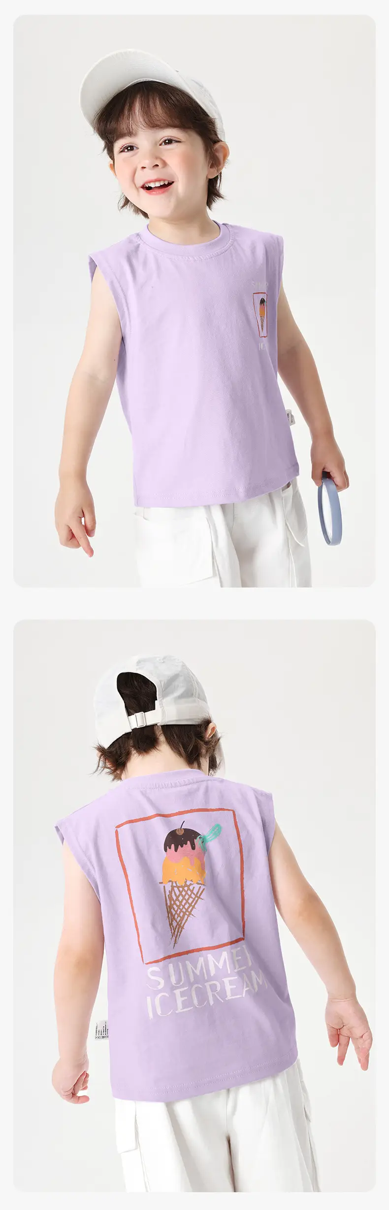 Right European Boys Ice Cream Vest Light Purple — feature 10