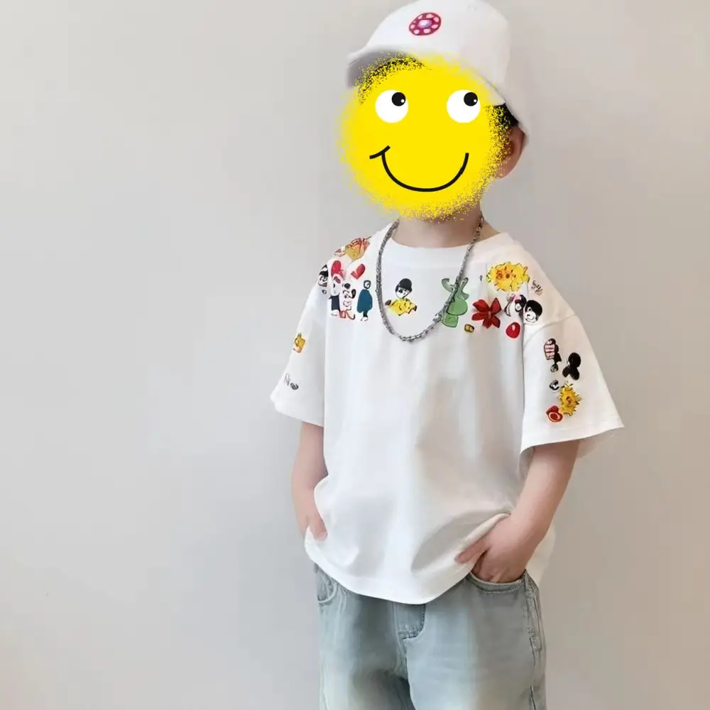 2025 Kids Cotton Cartoon T-Shirt Short Sleeve - Image 3