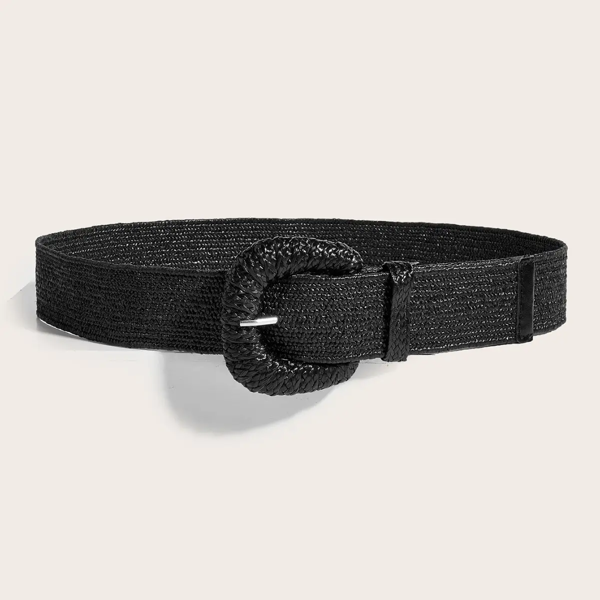 Women's Cotton Linen Belt with Round Square Buckle - Image 4
