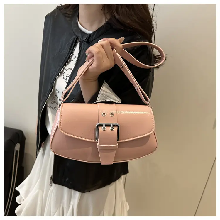 Women's Beige Belt Buckle Shoulder Bag 2025 Spring Summer — feature 15