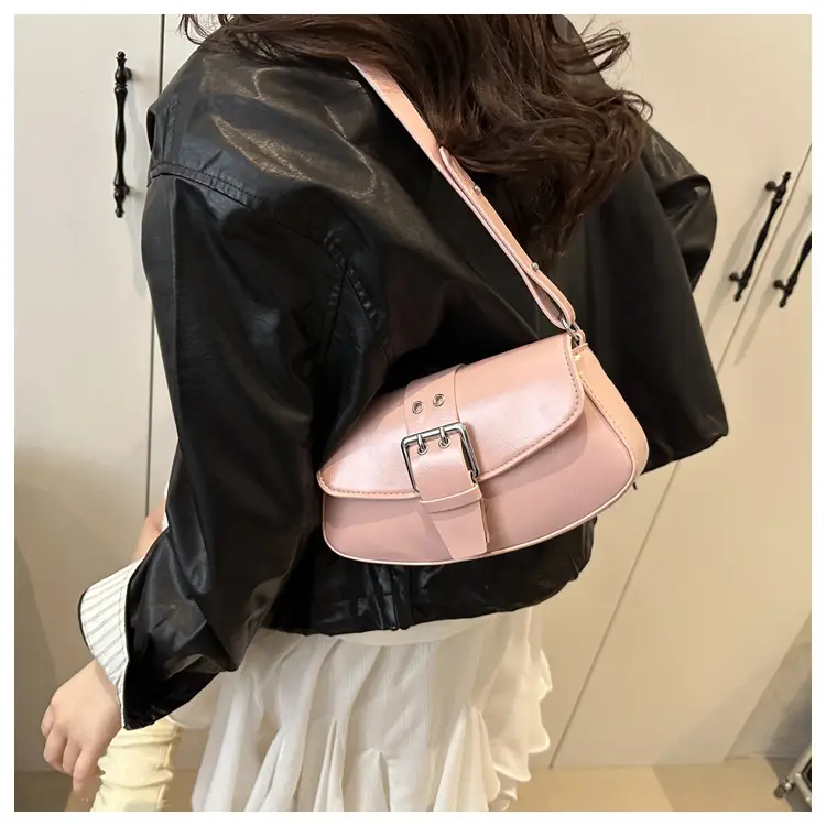 Women's Beige Belt Buckle Shoulder Bag 2025 Spring Summer — feature 16