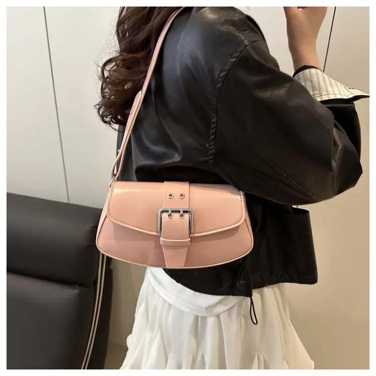 Women's Beige Belt Buckle Shoulder Bag 2025 Spring Summer — feature 17